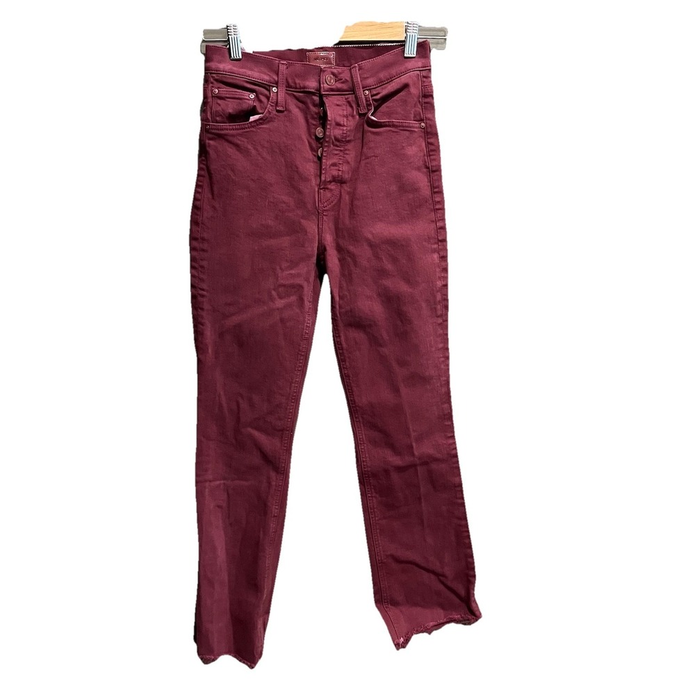 Mother Burgundy The Tripper Ankle‎ Fray Play Date Women's Jeans Size 25